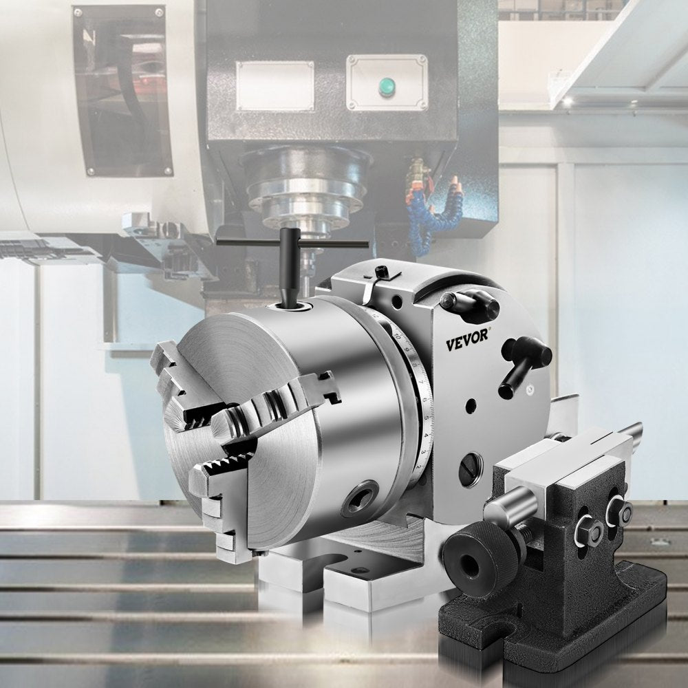 VEVOR Dividing Head BS-0 5Inch 3 Jaw Chuck Dividing Head Set Precision Semi Universal Dividing Head for Milling Machine