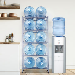 VEVOR 5 Tiers Water Jug Holder, 5 Gallon Water Bottle Holder, Double Row Water Bottle Rack for 10 Bottles, Heavy Duty