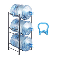 VEVOR 3 Tiers Water Jug Holder, 5 Gallon Water Bottle Holder, Single Row Water Bottle Rack for 3 Bottles, Heavy Duty