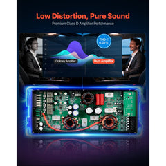 VEVOR Car Audio Amplifier, 5-Channel Bridgeable Car Amplifier, Multichannel Class D Stereo Amp, Max. 4 x 100W at 4 Ohms