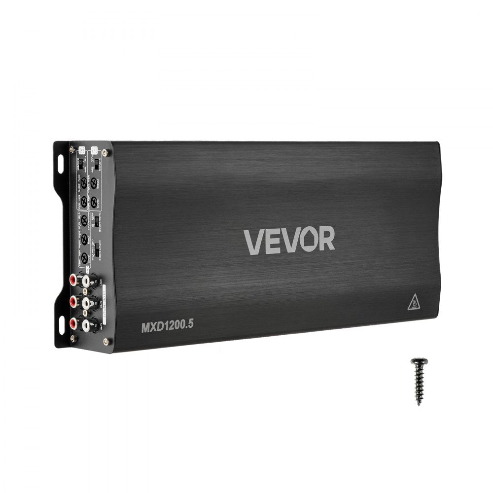 VEVOR Car Audio Amplifier, 5-Channel Bridgeable Car Amplifier, Multichannel Class D Stereo Amp, Max. 4 x 100W at 4 Ohms