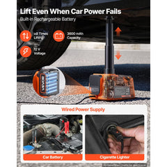 VEVOR 5T Cordless Electric Car Jack with Air Wrench & 2PCS Batteries, 12V Remote Control Hydraulic Car Floor Jack