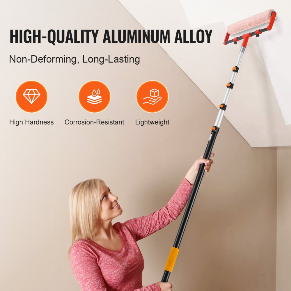 VEVOR Telescoping Pole, 6 to 24 FT Pole, Extension Multi-Purpose Pole, Sturdy Aluminum Alloy Paint Extendable Pole with