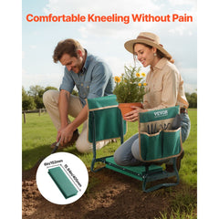 VEVOR Garden Kneeler and Seat, 6 in Wide Kneeling Pad, Heavy Duty Garden Kneeling Stool, Folding Garden Seat with 2