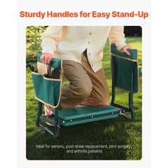 VEVOR Garden Kneeler and Seat, 6 in Wide Kneeling Pad, Heavy Duty Garden Kneeling Stool, Folding Garden Seat with 2