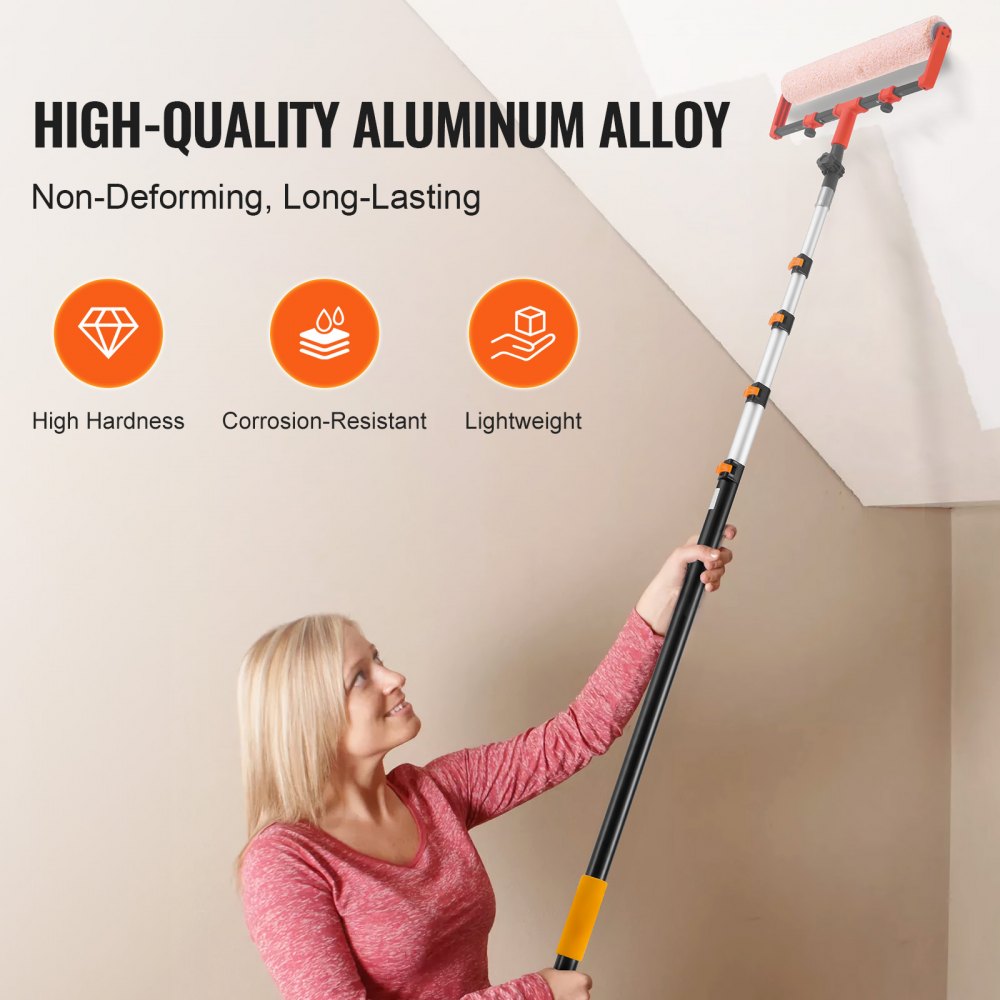 VEVOR Telescoping Pole, 7 to 30 FT Pole, Extension Multi-Purpose Pole, Sturdy Aluminum Alloy Paint Extendable Pole with