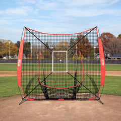 VEVOR 7x7 ft Baseball Softball Practice Net, Portable Baseball Training Net for Hitting Catching Pitching, Backstop