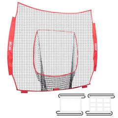 VEVOR 7x7 ft Baseball Softball Practice Net, Portable Baseball Training Net for Hitting Batting Catching Pitching