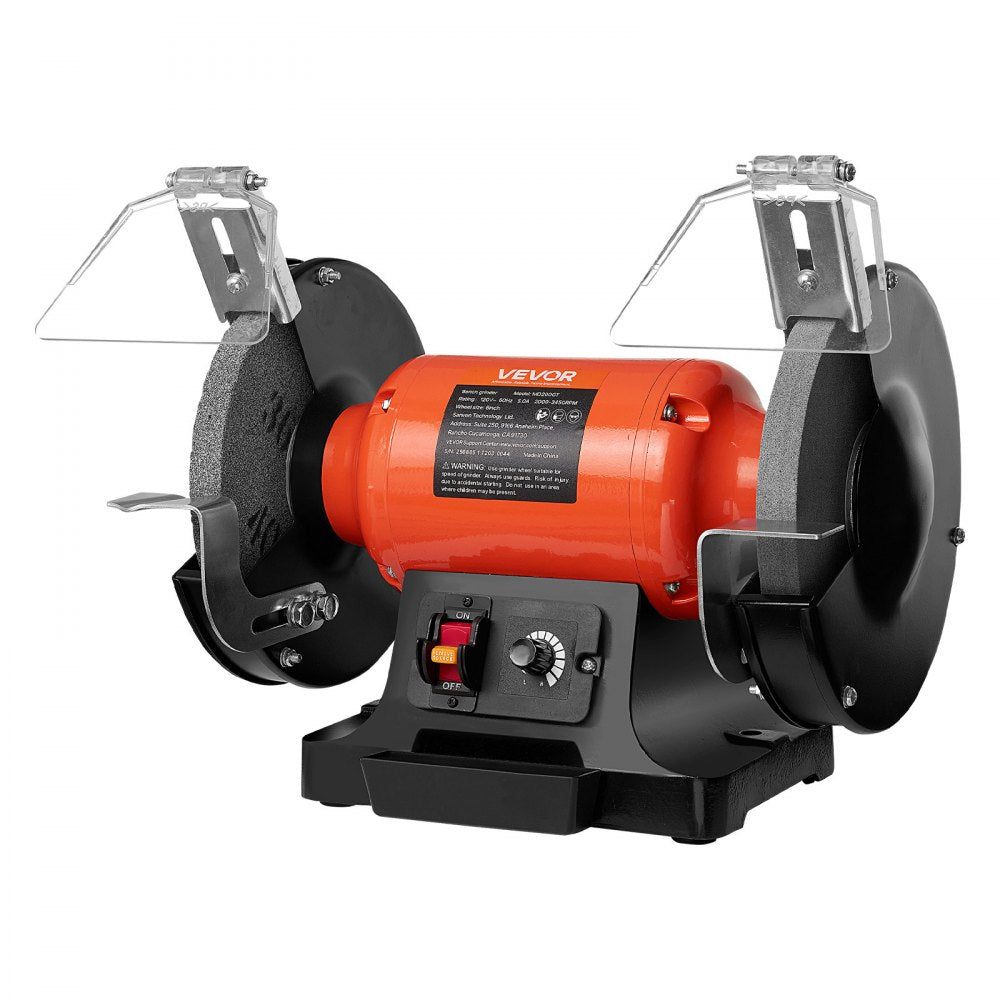 VEVOR Bench Grinder, 8-inch Variable Speed Bench Grinder, 2000-3450RPM Table Grinders with 550W 5.0A Induction Motor