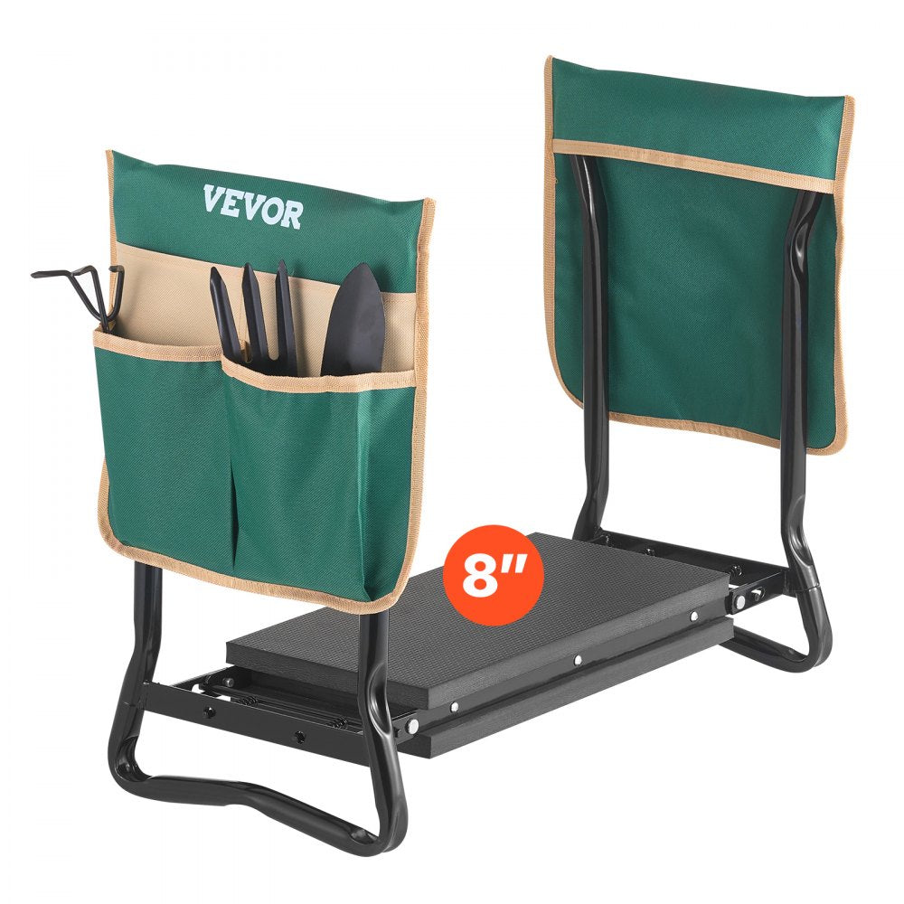 VEVOR Garden Kneeler and Seat, 8 in Wide Kneeling Pad, Heavy Duty Garden Kneeling Stool, Folding Garden Seat with 2