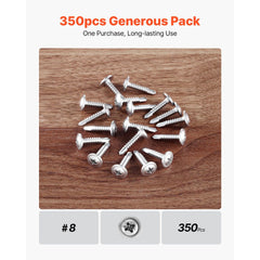 VEVOR #8 Self Drilling Wood Screws, 3/4 Inch Long 350 PCS Truss Head Wood Screws, Phillips Drive Quick Metal Self