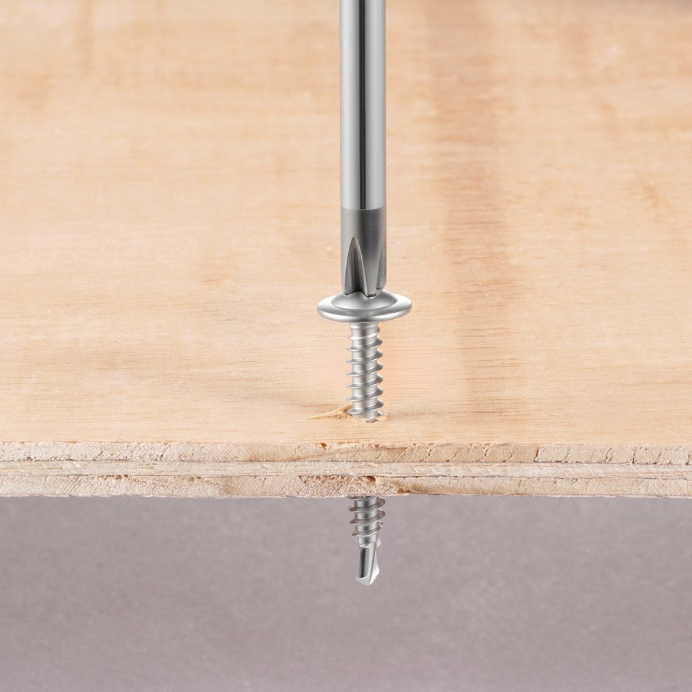 VEVOR #8 Self Drilling Wood Screws, 3/4 Inch Long 350 PCS Truss Head Wood Screws, Phillips Drive Quick Metal Self