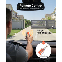 VEVOR Sliding Gate Opener, AC1400 3100LBS, with 2 Remote Controls, Gate Operator Hardware Kit for Security, Move Speed