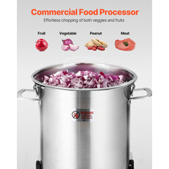 VEVOR Food Processor & Vegetable Chopper, 19 Quart Food-Grade Stainless Steel Food Processor Chopper with S-Curve Blade