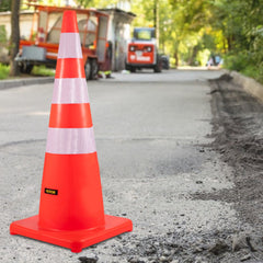 VEVOR Safety Cones, 6 x 36" Traffic Cones, PVC Orange Construction Cones, Reflective Collars Traffic Cones with