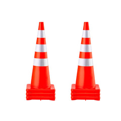 VEVOR Safety Cones, 6 x 36" Traffic Cones, PVC Orange Construction Cones, Reflective Collars Traffic Cones with