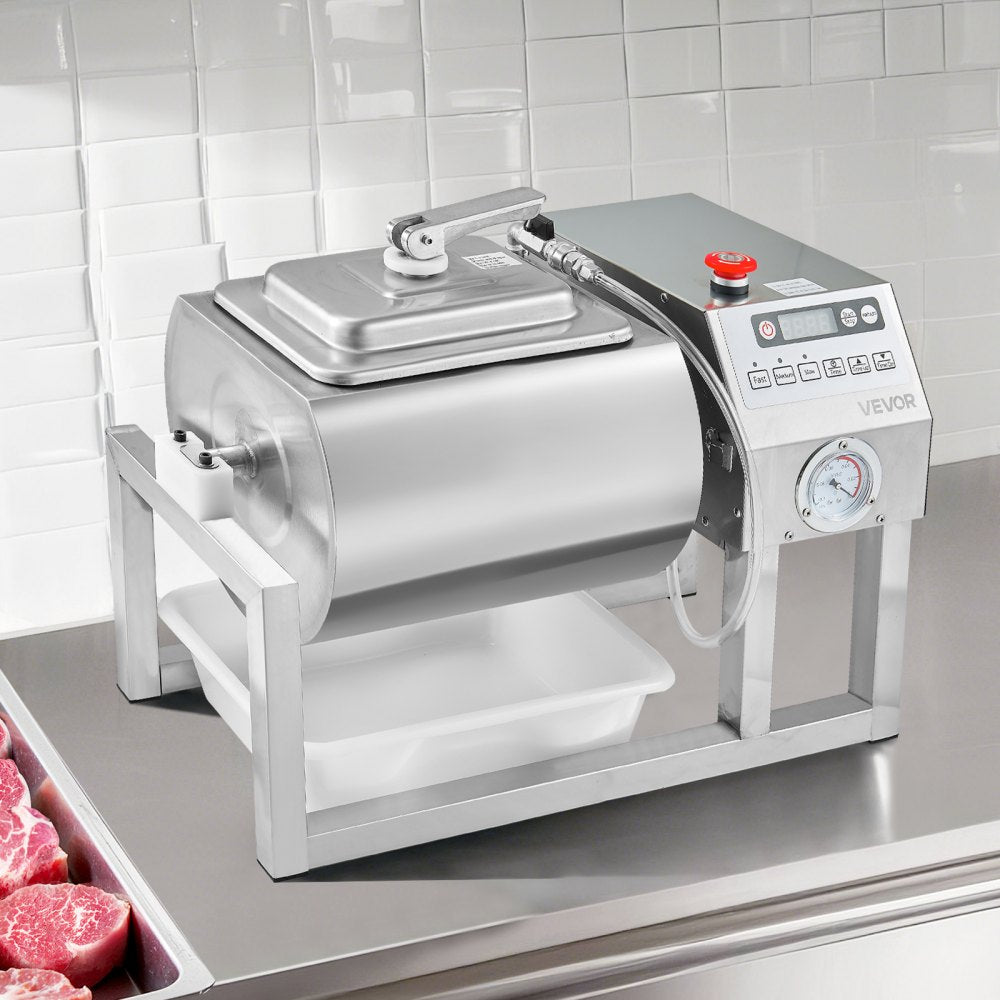 VEVOR Commercial Meat Tumbler Marinator, 20L Vacuum Tumbler Marinating Machine with Bidirectional Rotation and 3-Speed