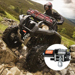 VEVOR Electric Winch, 3000 lb Line Pull Capacity, 12V DC ATV/UTV Winch with Φ3/16 in x 39 ft 7 Strands Steel Cable