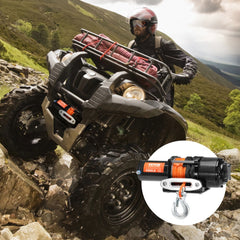 VEVOR Electric Winch, 4500 lb Line Pull Capacity, 12V DC ATV/UTV Winch with Φ1/4 in x 39 ft 12 Strands Synthetic Rope