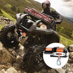VEVOR Electric Winch, 3500 lb Line Pull Capacity, 12V DC ATV/UTV Winch with Φ3/16 in x 39 ft 12 Strands Synthetic Rope