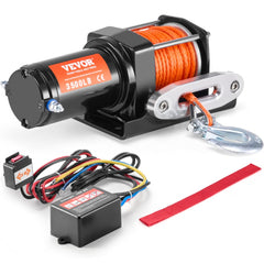 VEVOR Electric Winch, 3500 lb Line Pull Capacity, 12V DC ATV/UTV Winch with Φ3/16 in x 39 ft 12 Strands Synthetic Rope
