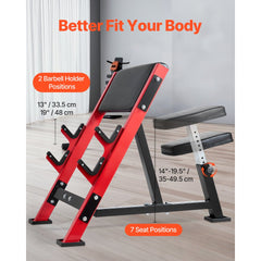 VEVOR Preacher Curl Bench, Strength Training Benches, Max load 660 LBS Home Gym Fitness Equipment, Seated Arm Isolated