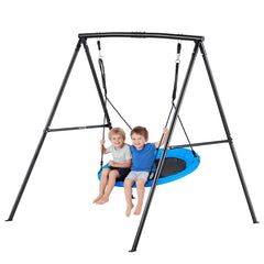 VEVOR Swing Set for Backyard, 40 in Saucer Swing Seat with Heavy Duty A-Frame Metal Stand, 440 lbs Load Capacity