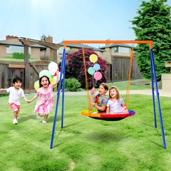 VEVOR Swing Sets for Backyard, 440lbs Load Capacity Swing Set, 40" Saucer Swing Seat with Heavy Duty A-Frame Metal