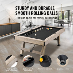 VEVOR Billiards Table, 7 ft Pool Table, Adjust Legs Stable Billiards Table, Pool Table Set Includes Balls, Cues, Chalks