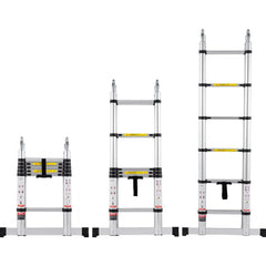 VEVOR Telescoping Ladder, 12.5FT A-Shape Aluminum Extension Ladder Lightweight, Multi-button Retraction Collapsible