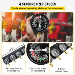 Bestauto Fuel Vacuum Carburetor Synchronize Tool Kit Fuel Vacuum Carburetor Synchronizer carb sync Gauge Set with