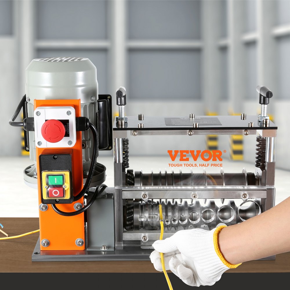 VEVOR Automatic Wire Stripping Machine, 0.06''-1.57'' Electric Motorized Cable Stripper, 750 W, 98 ft/min Wire Peeler