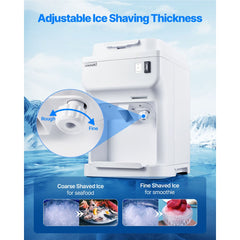 VEVOR Commercial Ice Shaver Crusher, 220lbs Per Hour Electric Snow Cone Maker with 4L Ice Cube Box, 350W 1500RPM