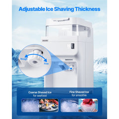 VEVOR Commercial Ice Shaver Crusher, 220lbs Per Hour Electric Snow Cone Maker with 8L Ice Cube Box, 350W 1500RPM