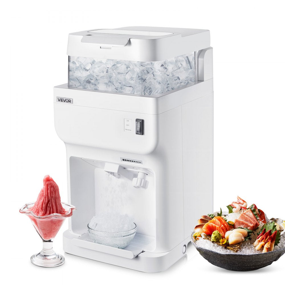 VEVOR Commercial Ice Shaver Crusher, 220lbs Per Hour Electric Snow Cone Maker with 8L Ice Cube Box, 350W 1500RPM
