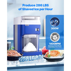 VEVOR Commercial Ice Shaver Machine, 1.91QT /1.8L Large Electric Snow Cone Machine, Fine & Fluffy with 300W Motor