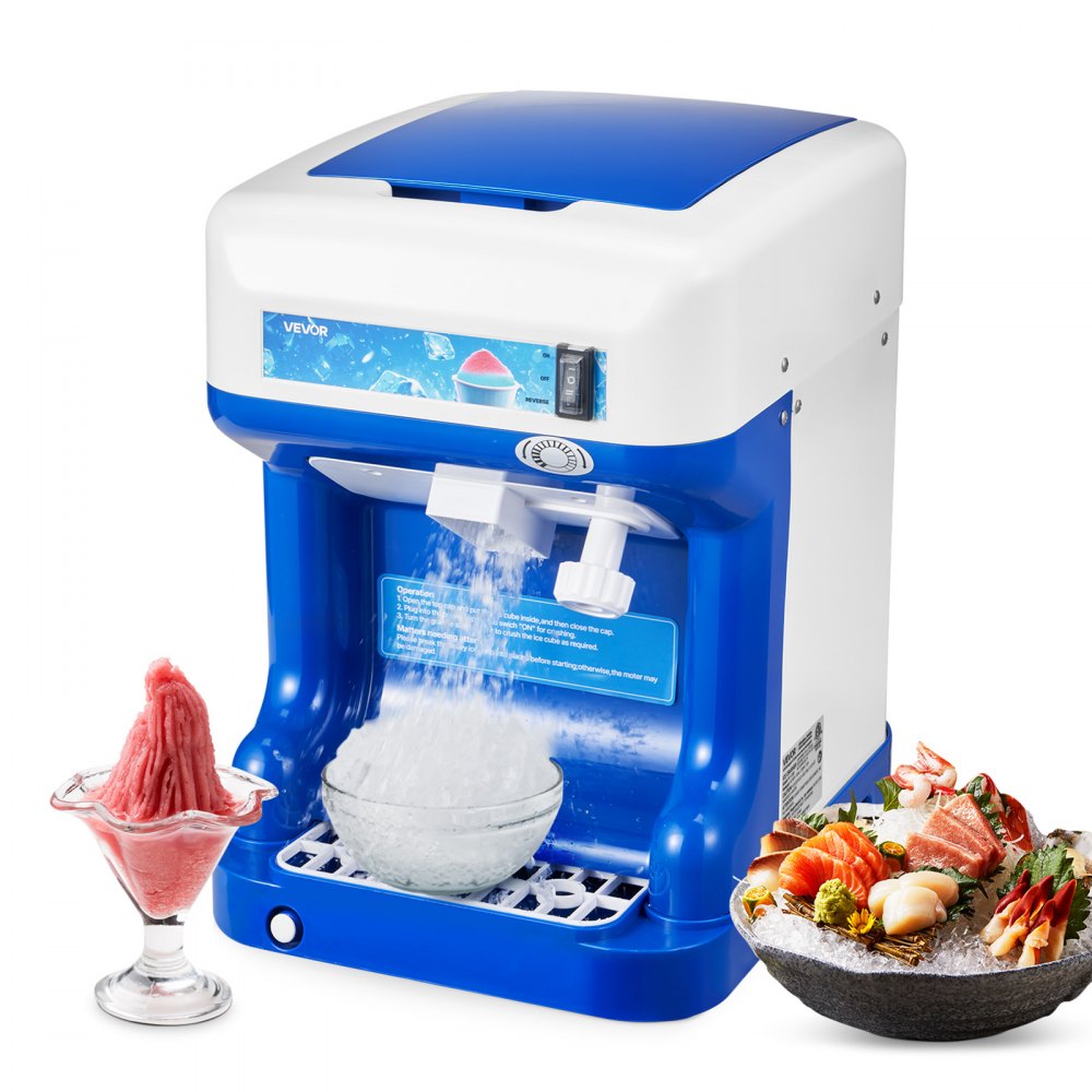 VEVOR Commercial Ice Shaver Crusher, 286lbs Per Hour Electric Snow Cone Maker with 2L Ice Cube Box, 250W 1500RPM