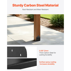 VEVOR 8x8 Post Base 2 Pcs, Inner Size 7.9x7.5 inch / 200x190 mm Post Brackets, Heavy Duty Carbon Steel Decking Posts