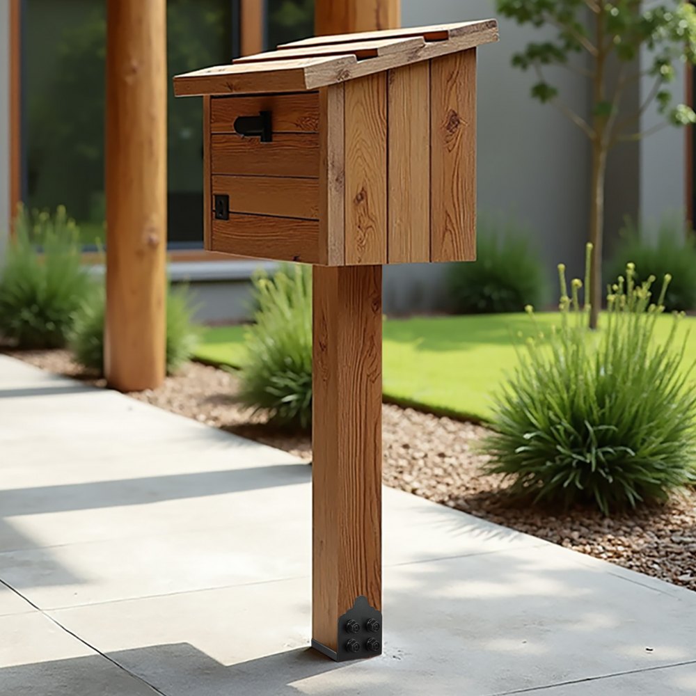 VEVOR 8x8 Post Base 2 Pcs, Inner Size 7.9x7.5 inch / 200x190 mm Post Brackets, Heavy Duty Carbon Steel Decking Posts
