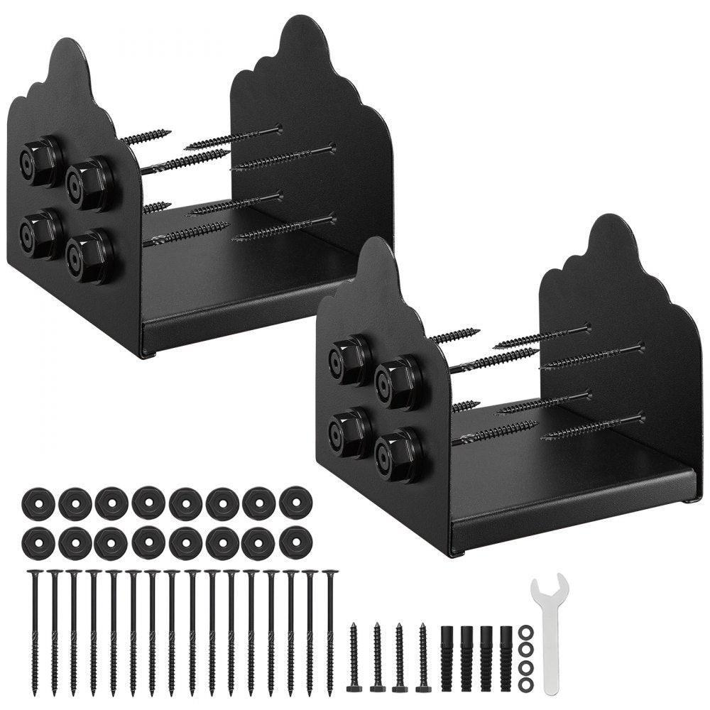 VEVOR 8x8 Post Base 2 Pcs, Inner Size 7.9x7.5 inch / 200x190 mm Post Brackets, Heavy Duty Carbon Steel Decking Posts