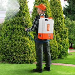VEVOR Battery Powered Backpack Sprayer with Cart, 0-94 PSI Adjustable Pressure, 4 Gallon Tank on Wheels, with 8 Nozzles