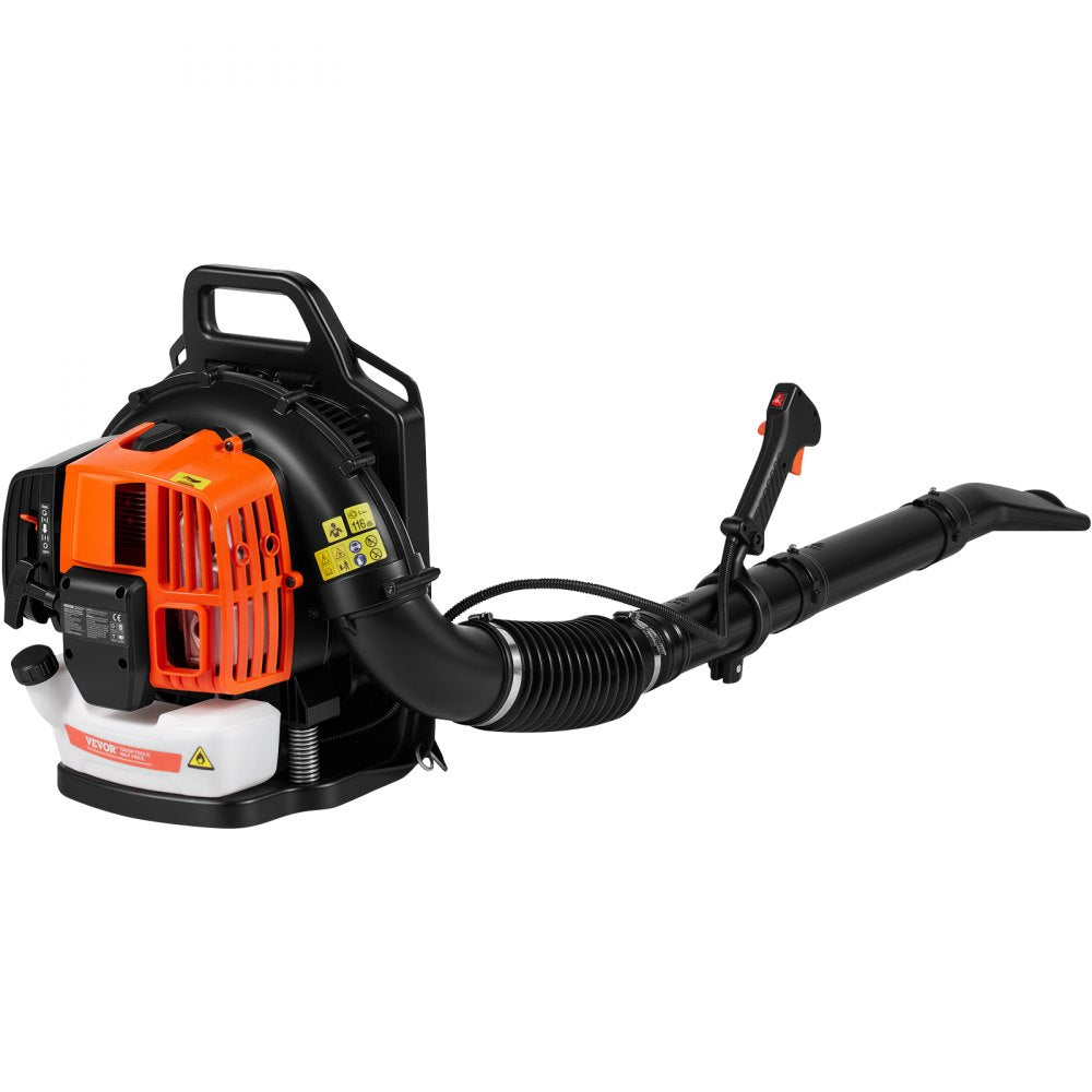 VEVOR Backpack Leaf Blower, 63CC 2-Cycle Gas Leaf Blower with 1.89L Fuel Tank, 1110CFM Air Volume 220MPH Speed, Ideal