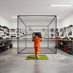 VEVOR Golf Batting Cage, 10 x 10 x 10 FT Golf Cage, Driving Hitting Cages with 3-Ply Knotless Polyester, Golfs Target &