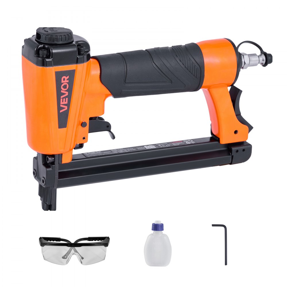 VEVOR Pneumatic Staple Gun, 20 Gauge T50 Pneumatic Upholstery Stapler for 7/16" Crown 5/32"-5/8" Length Staples, 70-110