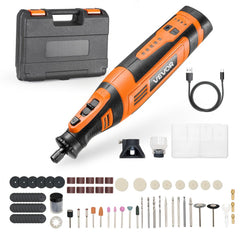 VEVOR 136-Piece Cordless Rotary Tool Kit, DC8V Portable Mini Power Rotary Tool, 5 Speeds 5000-30000RPM Multi-Purpose