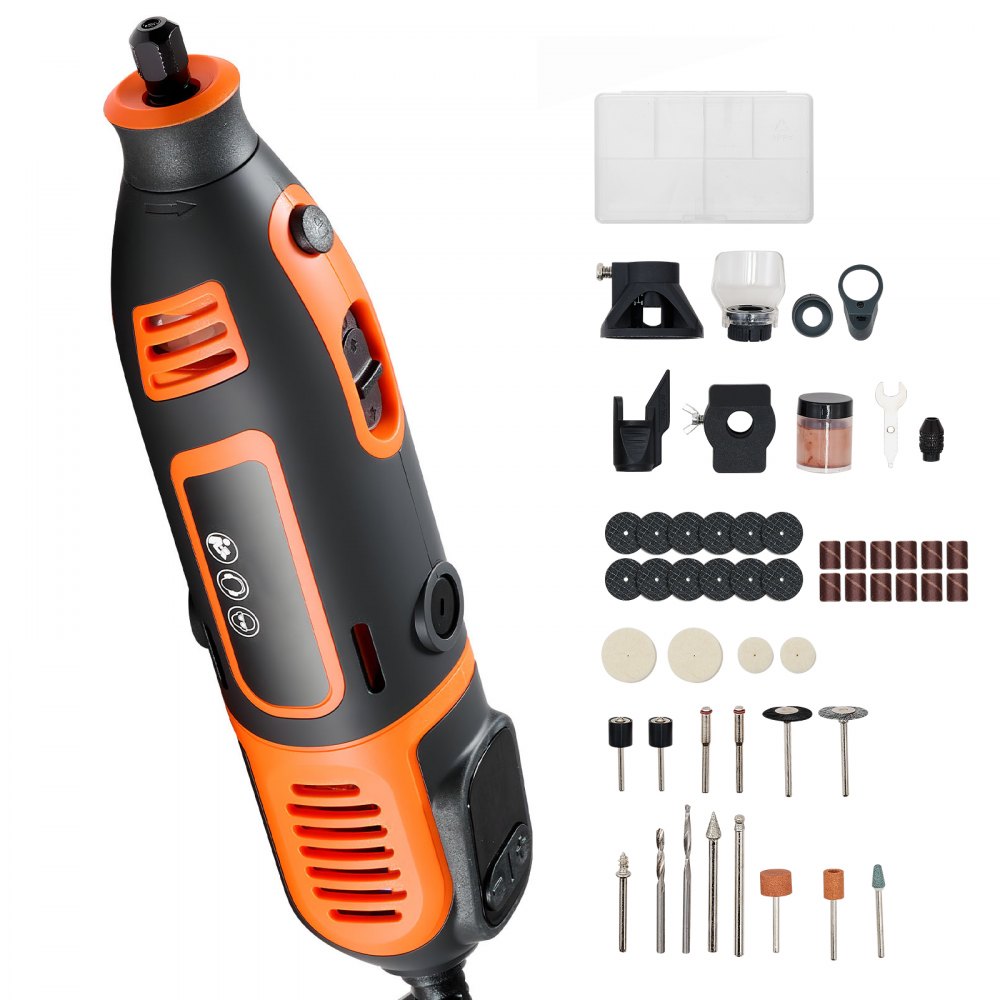 VEVOR 51-Piece Rotary Tool Kit, 200W Mini Power Rotary Tool Corded, 8000-40000RPM Multi-Purpose DIY Tools with