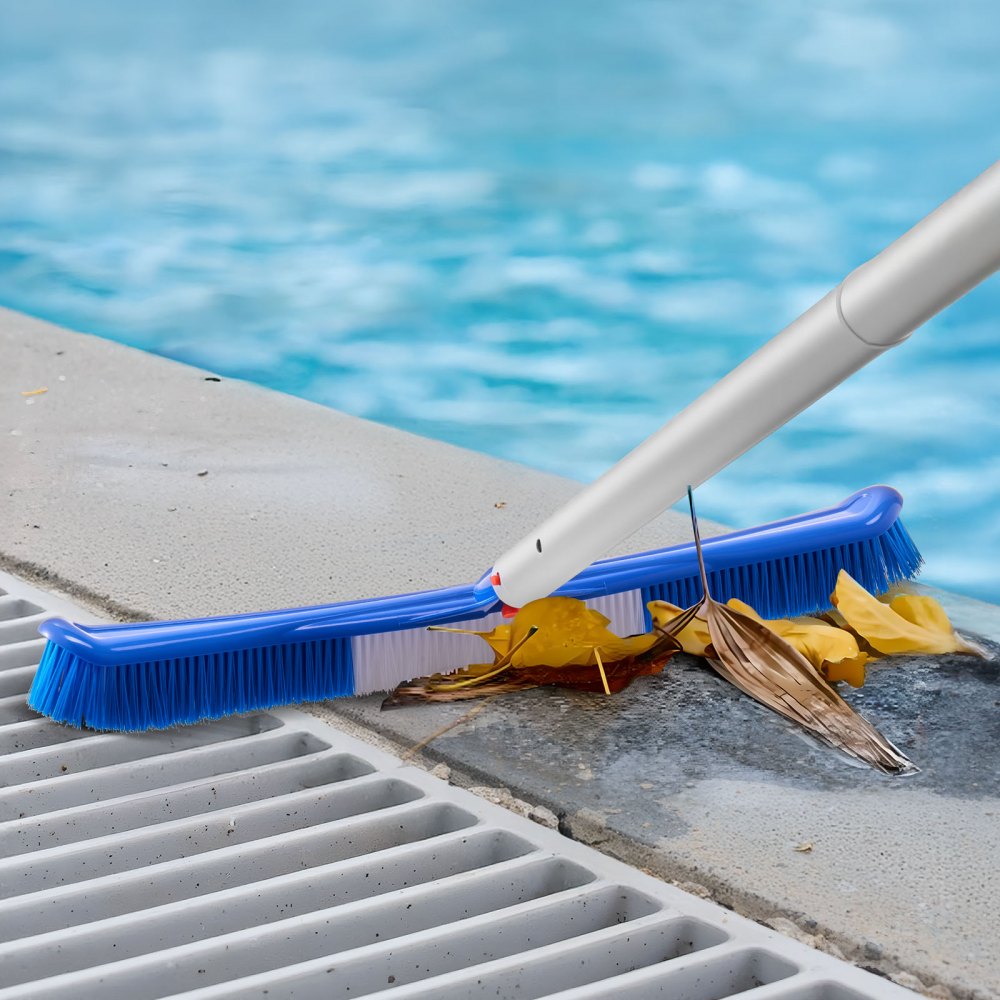 VEVOR Swimming Pool Cleaning Kit, Includes 2 Detachable Brush Heads (20 Inch / 5.5 Inch) and 2 Pool Skimmer Nets