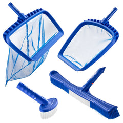VEVOR Swimming Pool Cleaning Kit, Includes 2 Detachable Brush Heads (20 Inch / 5.5 Inch) and 2 Pool Skimmer Nets