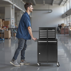 VEVOR Rolling Tool Chest, 2-in-1 Design, 5 Drawers Tool Cabinet Organizer with Detachable Top Metal Toolbox, Lock Bar