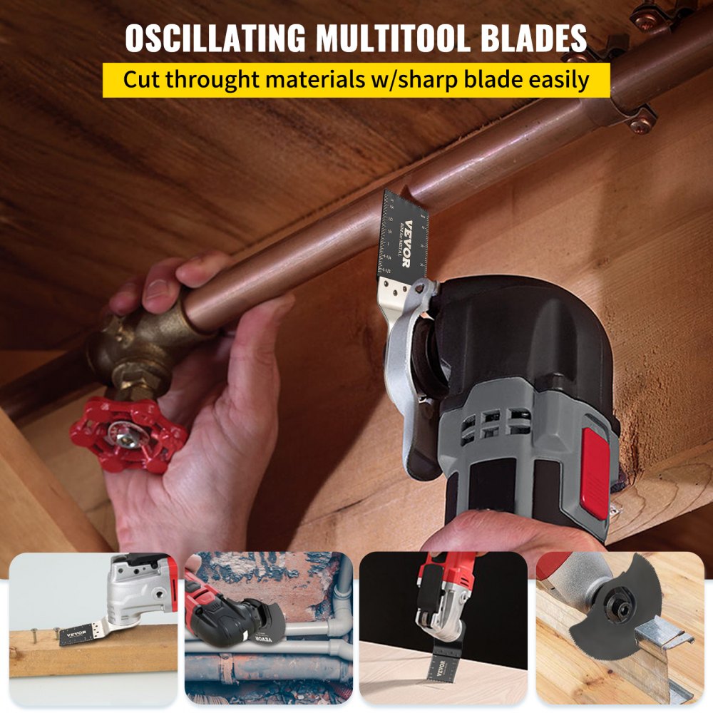 VEVOR 50 PCS Oscillating Saw Blades, Quick Release Multitool Blades Kit, HCS Tool Blades for Wood Plastic Metal Nails